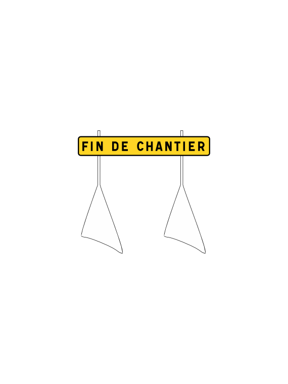 Panneau K2 – Fin de chantier – Signalisation temporaire