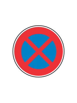 Panneau B6D – Arrêt et Stationnement Interdits en Acier NF | Signal Market