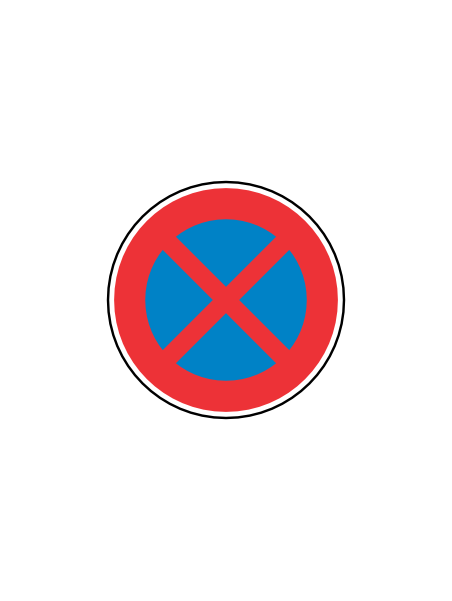 Panneau B6D – Arrêt et Stationnement Interdits en Acier NF | Signal Market