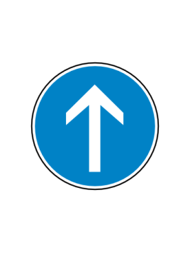 Panneau B21B – Direction Obligatoire Tout Droit en Acier NF | Signal Market