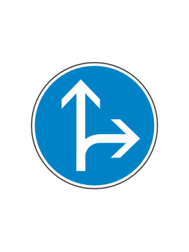 Panneau B21D1 – Direction Obligatoire Tout Droit ou Droite en Acier NF | Signal Market