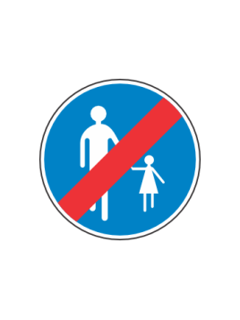 Panneau B41 – Fin de Chemin Obligatoire pour Piétons en Acier NF | Signal Market