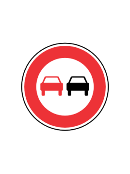 Panneau B3 – Interdiction de Doubler Tous les Véhicules à Moteur en Acier NF | Signal Market