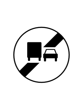 Panneau B34A – Fin d’Interdiction de Dépasser pour les Camions en Acier NF | Signal Market