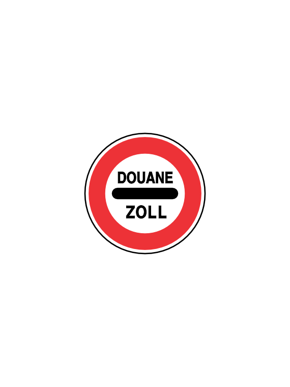 Panneau B4 – Douane / Zoll en Acier NF | Signal Market