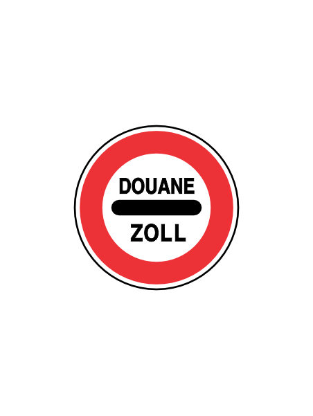 Panneau B4 – Douane / Zoll en Acier NF | Signal Market